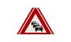 RVV Verkeersbord - J33 Waarschuwing, kans op file rood driehoek waarschuwingsbord breed